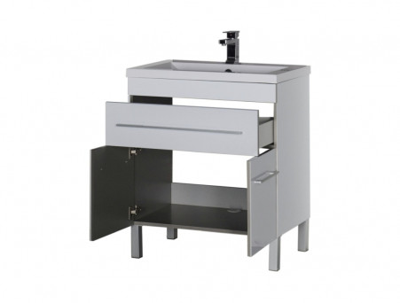 Тумба с Раковиной «Aquanet» Верона 75 Белый, Напольная, 1 Ящик, 2 Дверцы (00182706)