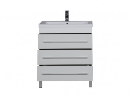 Тумба с Раковиной «Aquanet» Верона 75 Белый, Напольная, 3 Ящика (00178254)