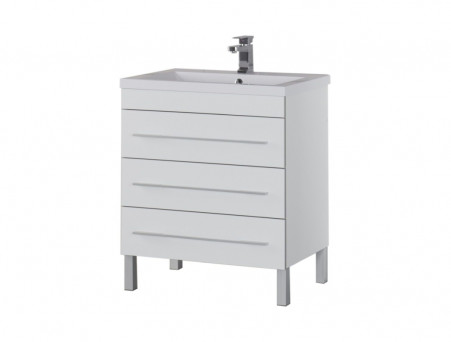 Тумба с Раковиной «Aquanet» Верона 75 Белый, Напольная, 3 Ящика (00178254)
