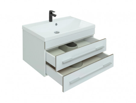 Тумба с Раковиной «Aquanet» Верона 75 Белый, Подвесная, 2 Ящика (00176669)