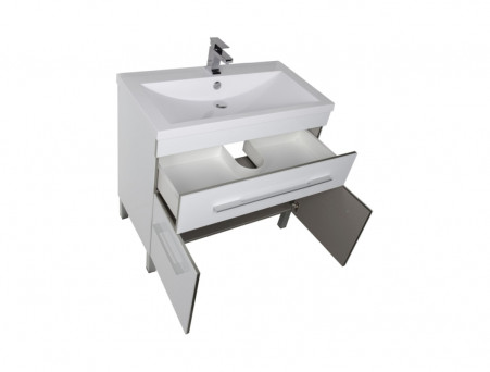 Тумба с Раковиной «Aquanet» Верона 90 Белый, Напольная, 1 Ящик, 2 Дверцы (00182708)