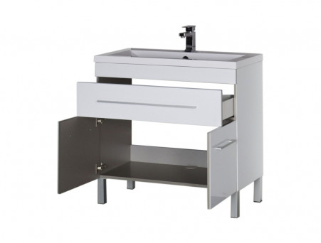 Тумба с Раковиной «Aquanet» Верона 90 Белый, Напольная, 1 Ящик, 2 Дверцы (00182708)