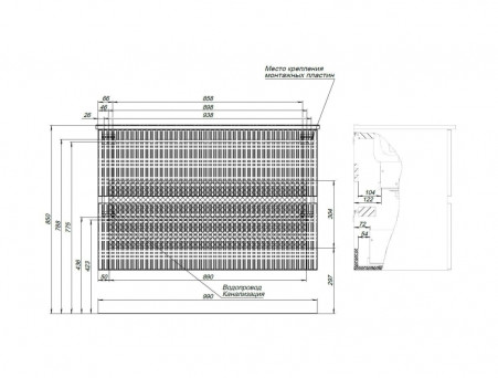 Тумба с Раковиной «Aquanet» Джейн 100, Маренго (00313304)