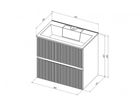 Тумба с Раковиной «Aquanet» Джейн 70, Маренго (00313301)
