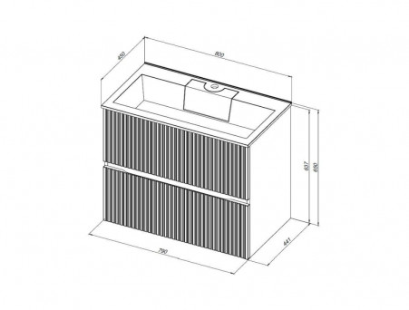 Тумба с Раковиной «Aquanet» Джейн 80, Маренго (00313302)