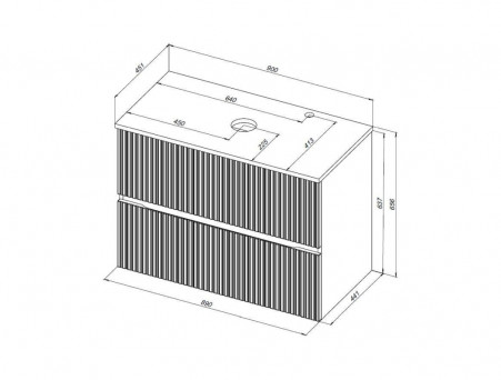 Тумба с Раковиной «Aquanet» Джейн 90, Мисти Грин (00313319)