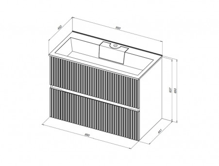 Тумба с Раковиной «Aquanet» Джейн 90, Мисти Грин (00313319)