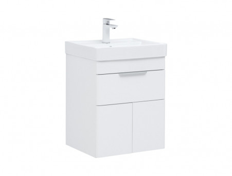 Тумба с Раковиной «Aquanet» Ирис New 50, Белый Глянец, 1 Ящик, 2 Дверцы (00310147)