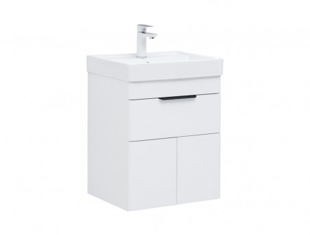 Тумба с Раковиной «Aquanet» Ирис New 50, Белый Глянец, 1 Ящик, 2 Дверцы (00310147)