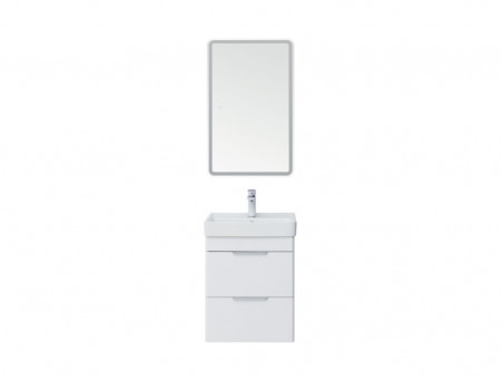 Тумба с Раковиной «Aquanet» Ирис New 50, Белый Глянец, 2 Ящика (00310143)