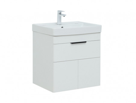 Тумба с Раковиной «Aquanet» Ирис New 60, Белый Глянец, 1 Ящик, 2 Дверцы (00310148)