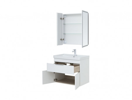 Тумба с Раковиной «Aquanet» Ирис New 710, Белый Глянец, 1 Ящик, 2 Дверцы (00310149)