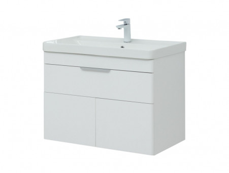 Тумба с Раковиной «Aquanet» Ирис New 815, Белый Глянец, 1 Ящик, 2 Дверцы (00310150)