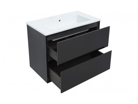 Тумба с Раковиной «Aquanet» Милан 85, Черный Глянец (00316703)