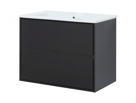 Тумба с Раковиной «Aquanet» Милан 85, Черный Глянец (00316703)