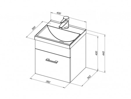 Тумба с Раковиной «Aquanet» Нота 40, Белый (00159137)