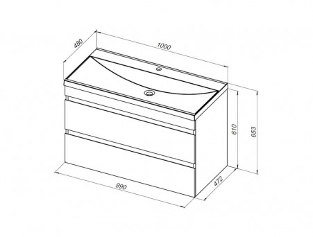 Тумба с Раковиной «Aquanet» Нота New 100, Дуб Холден (00334206)
