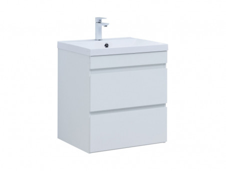 Тумба с Раковиной «Aquanet» Нота New 58, 2 Ящика, Белый Глянец (00335417)