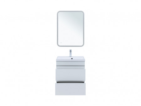 Тумба с Раковиной «Aquanet» Нота New 58, 2 Ящика, Белый Глянец (00335417)
