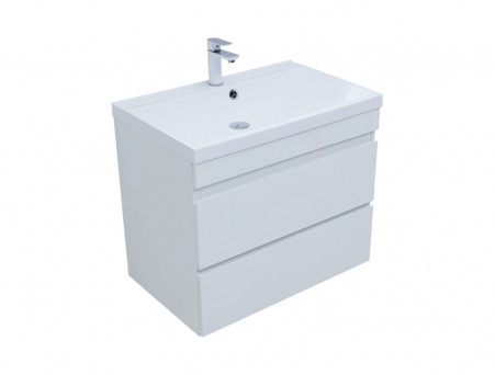 Тумба с Раковиной «Aquanet» Нота New 75, 2 Ящика, Белый Глянец (00335418)
