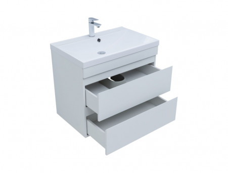 Тумба с Раковиной «Aquanet» Нота New 75, 2 Ящика, Белый Глянец (00335418)