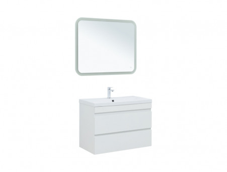 Тумба с Раковиной «Aquanet» Нота New 90, 2 Ящика, Белый Глянец (00335419)