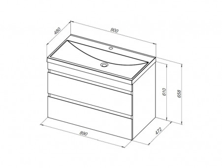Тумба с Раковиной «Aquanet» Нота New 90, Дуб Светлый (00334199)