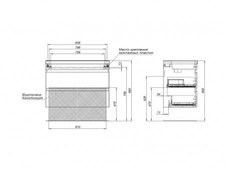 Тумба с Раковиной «Aquanet» Нота New 90, Дуб Светлый (00334199)