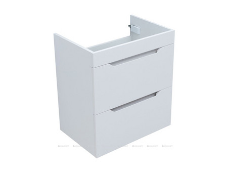 Тумба с Раковиной «Aquanet» Практика 60, Белый Матовый, 2 Ящика (00330457)