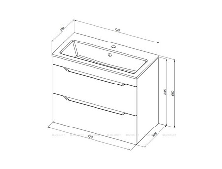 Тумба с Раковиной «Aquanet» Практика 80, Маренго (00330460)
