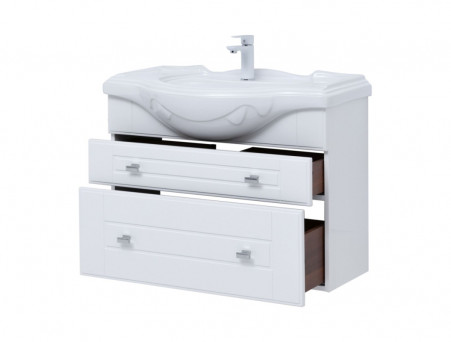 Тумба с Раковиной «Aquanet» Рондо 85, Белый Глянец (00304289)