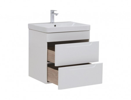 Тумба с Раковиной «Aquanet» София 60, Белый Глянец, 2 Ящика (00288905)