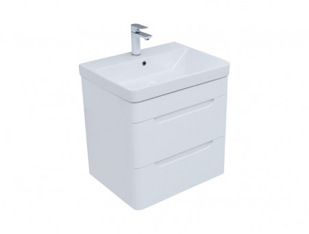 Тумба с Раковиной «Aquanet» София 60, Белый Глянец, 2 Ящика (00288905)