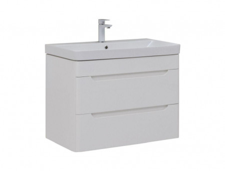 Тумба с Раковиной «Aquanet» София 80, Белый Глянец, 2 Ящика (00274002)