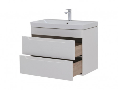 Тумба с Раковиной «Aquanet» София 80, Белый Глянец, 2 Ящика (00274002)
