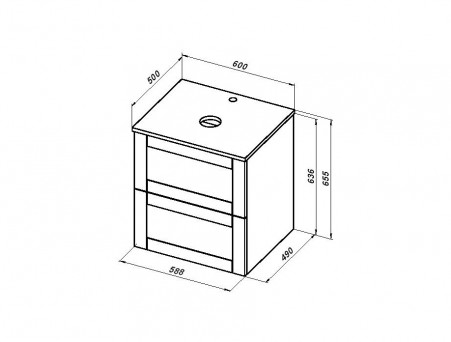 Тумба с Раковиной «Aquanet» Терра 60, Маренго (00313243)
