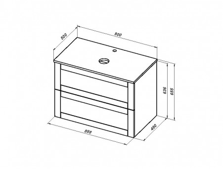 Тумба с Раковиной «Aquanet» Терра 90, Маренго (00313246)