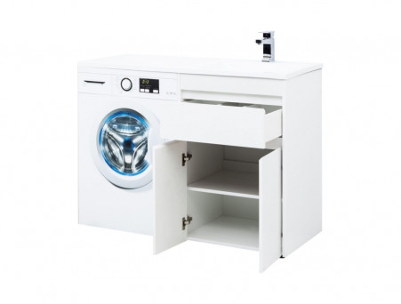 Тумба с Раковиной «Aquanet» Токио 58, Белый, Напольная, 1 Ящик, 2 Дверцы (00237745)