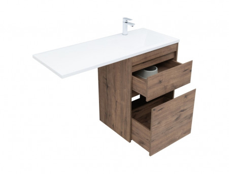 Тумба с Раковиной «Aquanet» Токио 58, Дуб Веллингтон, Напольная, 2 Ящика (00333648)