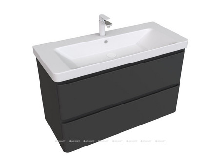 Тумба с Раковиной «Aquanet» Эмбер 105, Черный Матовый (00330470)