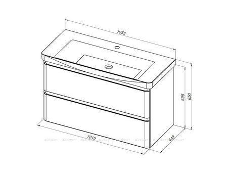 Тумба с Раковиной «Aquanet» Эмбер 105, Черный Матовый (00330470)