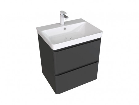 Тумба с Раковиной «Aquanet» Эмбер 60, Черный Матовый (00330466)