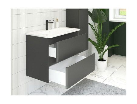 Тумба с Раковиной «Aquanet» Эмбер 80, Черный Матовый (00330468)