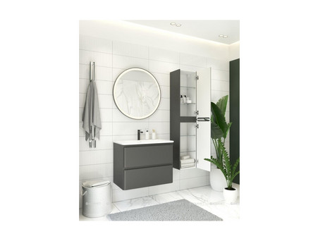 Тумба с Раковиной «Aquanet» Эмбер 80, Черный Матовый (00330468)