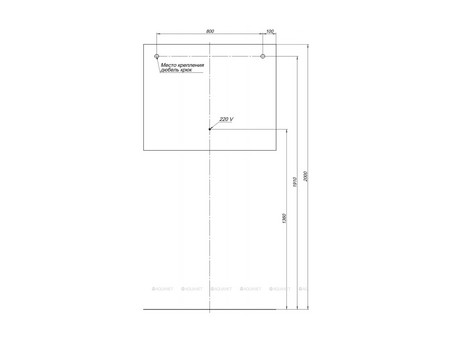 Зеркало «Aquanet» Гласс 100 Белый LED (00274134)