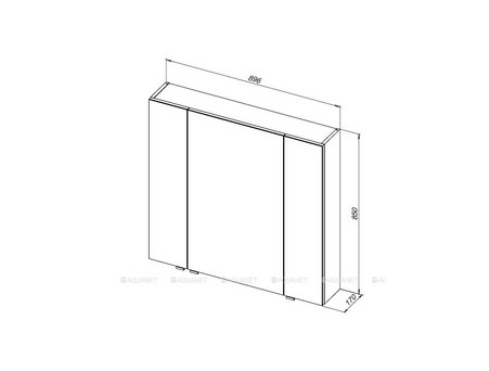 Зеркальный Шкаф «Aquanet» Алвита New 90 Белый Матовый (00303897)
