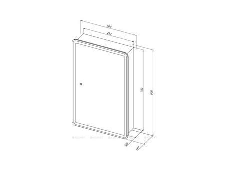 Зеркальный Шкаф «Aquanet» Оптима 50 с LED Подсветкой (00311859)