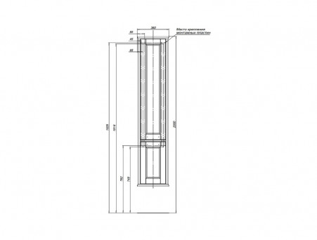 Пенал «Aquanet» Бостон 36 L, Белый Матовый, Ручки Золото (00242219)