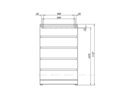 Комод «Aquanet» Сканди 700x400 Дуб Эдгрейн, 5 Ящиков (00302551)