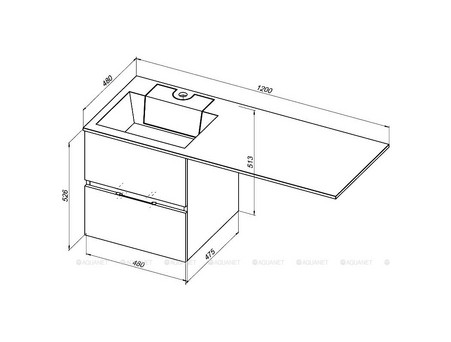 Раковина «Aquanet» Фортуна 120 L НФ-00016403 (00241768)